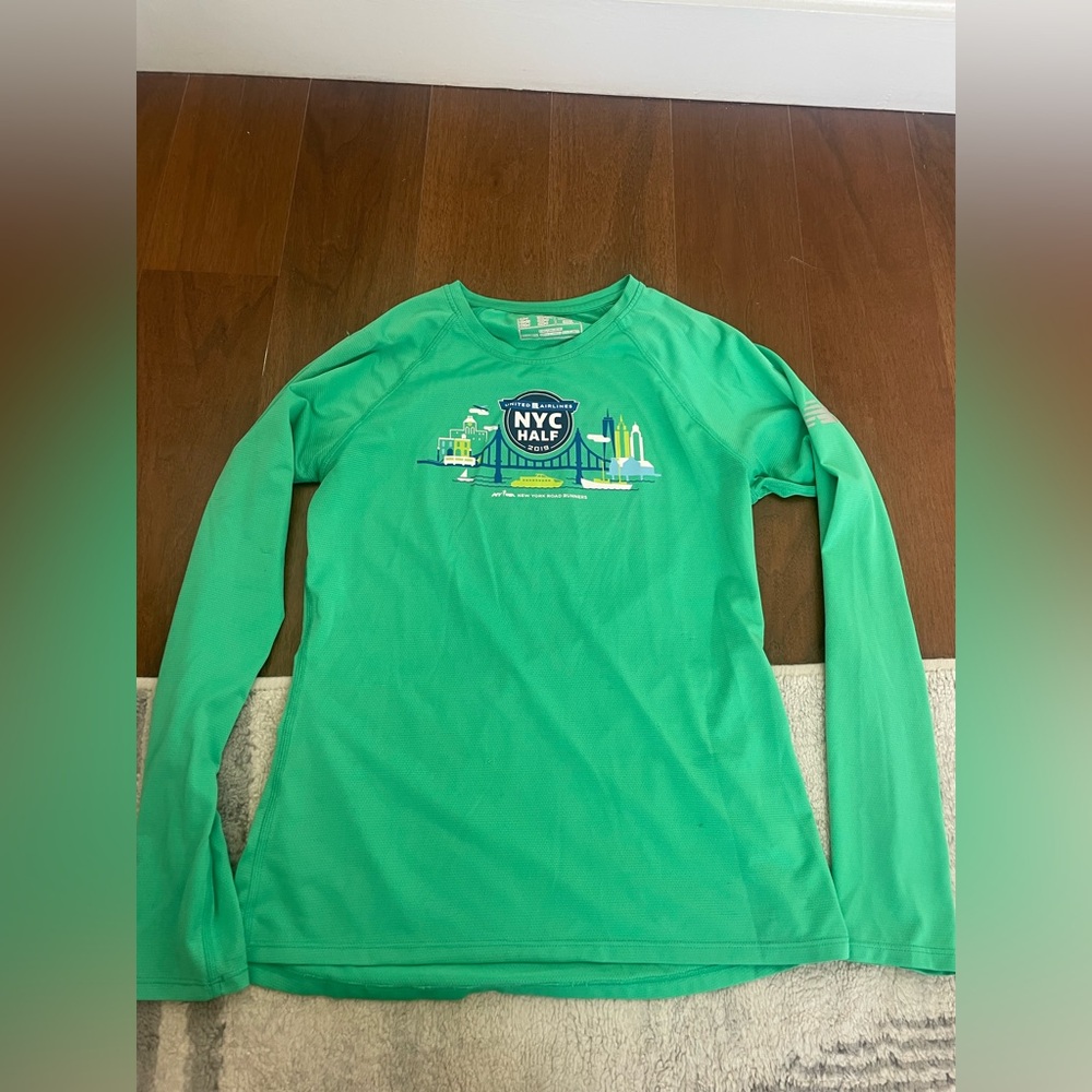 Green Long Sleeve Shirt - NYC half marathon 2019